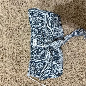 Lemon Navy and White Patterned crop top